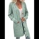 thumbnail image 3 of Suéter Cárdigan de Larga para Mujer, Otoño e Invierno, Tejido de Punto , con Botones Delanteros, Abrigo Judías L, 3 of 8