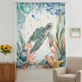 thumbnail image 2 of Sea Turtle Coastal Sheer Curtains 84 Inches Long, Summer Nautical Starfish Coral Beige Light Filering Curtains, Breathable Simi Curtain Privacy Drapes for Living Room Bedroom Window Treatment, 2 of 9