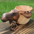 thumbnail image 5 of Wooden Mug Animal Shape Portable Camping Drinking Cup Hand Carved Outdoor Cup With, 5 of 5