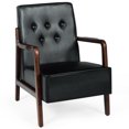 thumbnail image 1 of Costway Chaise Longue Mid-Century Rétro Chaise d'Accent Moderne Tufted Arrière Rembourré Noir, 1 of 10