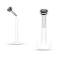 thumbnail image 1 of Push-in Clear Acrylic Labret Studs 16g With Press Fit Gem, 1 of 12