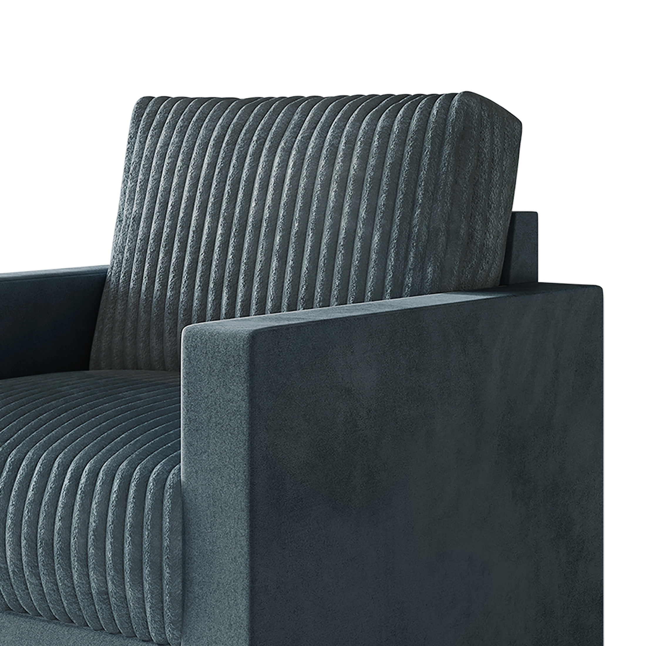 Castle Place Contemporary Corduroy Velvet Chair, Light Blue