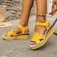 thumbnail image 6 of Dakaela Fashion Summer Sandals for Women Orthopedic Wedge Platform Walking Shoes Arch Support Beach Dressy Slip on Espadrille Yellow 6.5, 6 of 8