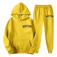 thumbnail image 3 of Adult Tracksuits Hoodie Sweatshirt and Jogging Sweatpants Suit Men's Hooded Sweatshirt 2 Pieces Set Tracksuit Long Sleeve Activewear Casual Athletic Jogging Clothes (Yellow, XXL), 3 of 4