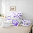 thumbnail image 5 of Manfei Purple Bow-tie Bedding Sets Twin Size, Kawaii Cartoon Bed in a Bag Twin size, Dreamy Princess Reversible Comforter Sets with Sheets, Breathable Room Decor, 7 Pieces, 5 of 7
