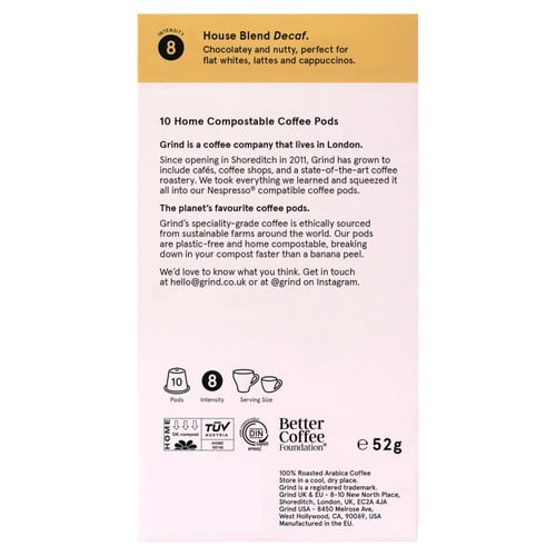 Grind Pod Refills - Decaf Blend, 10 pods per pack, British Import (Pack of 3)