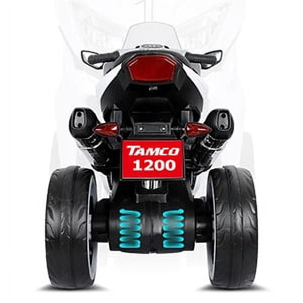 POVANLI  12V 3-Wheel Kids Ride on Electric Toy Motorcycle with Foot Pedal Control, Slow Start, Power Display, Lighting Wheels, MP3, USB, Bluetooth for Children Aged 3-5, Gift (Red)