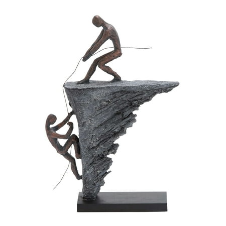 - Decmode 16 X 11 Inch Modern Climbing Together Polystone Sculpture, Gray