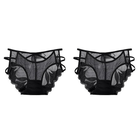 Wijhcboe 2 Pack Womens Underwear Cotton Women Sexy Underwear Black Lace Athletic Underwear Women Bikini Panties High Waisted Plus Underwear Men Bikini Size Ladies Brief For Women S Underwear Briefs