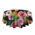 thumbnail image 5 of Pioneer Flower Floral Print Pattern Round Tablecloth 60"x60",Wrinkle Wipeable Table Cloth for Kitchen Dining Room Picnic Patio Party, 5 of 6