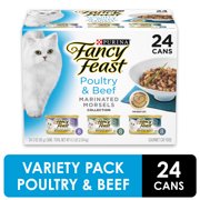 (24 Pack) Fancy Feast Gravy Wet Cat Food Variety Pack, Poultry & Beef Marinated Morsels Collection, 3 oz. Cans