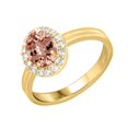 thumbnail image 2 of Gold Over Sterling Silver with Morganite and White Topaz Halo Ring, 2 of 3