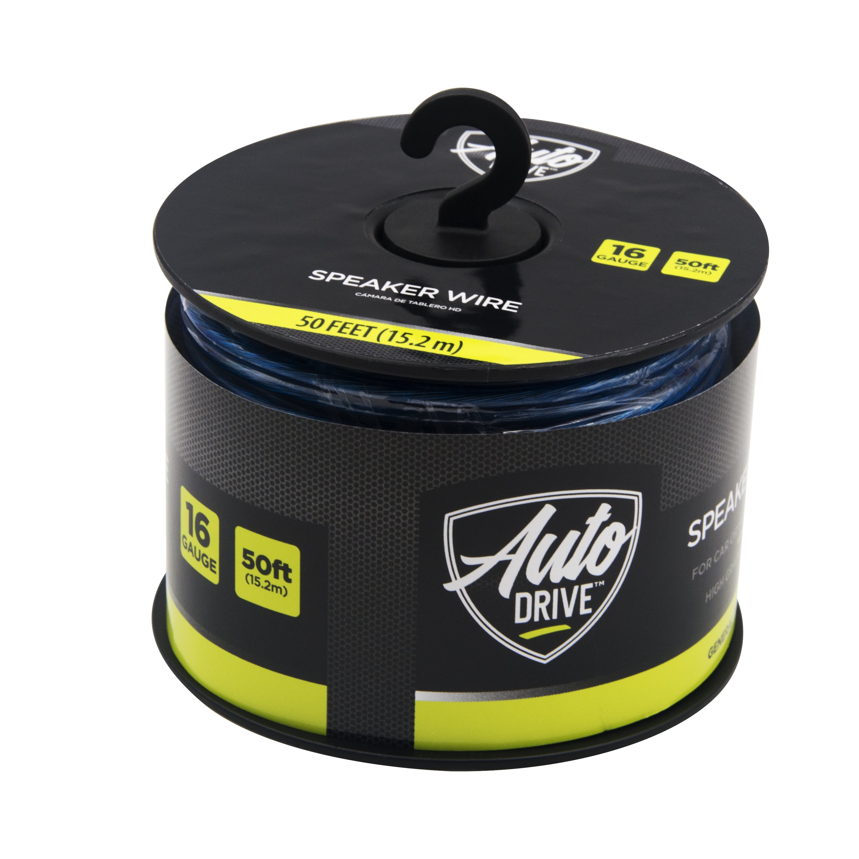 Auto Drive Car Stereo Speaker Wire, 16 Gauge, 50ft, Transparent Blue