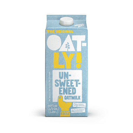 Oatly Unsweetened Oatmilk, Dairy-Free Milk, 64 fl oz Refrigerated Carton