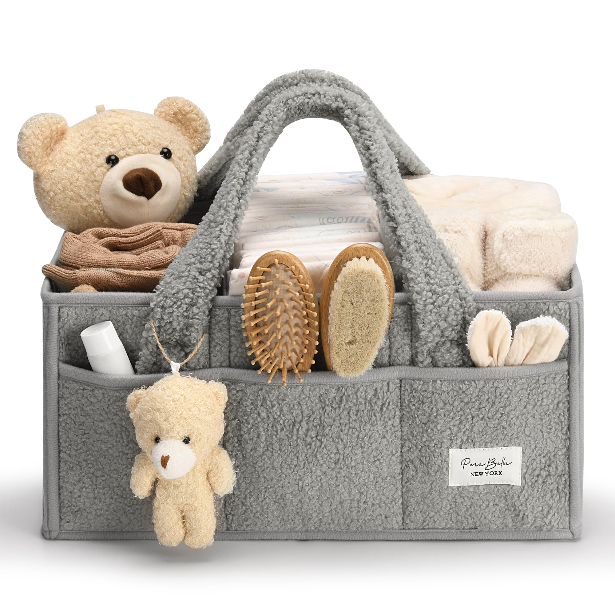 Baby Diaper Caddy Organizer with Handle, Boy & Girl Shower Gift Basket, Portable Diaper Storage Basket Bin for Wipes, Newborn Baby Essentials Registry Search Must Haves, Car Caddy Organizer
