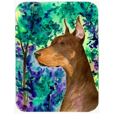 Caroline's Treasures Doberman Glass Cutting Board Large