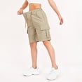 thumbnail image 5 of Satingcolo Shorts for Women Knee Length Casual Wide Leg Drawstring Hiking Work Summer Cargo Shorts with Pockets Athletic Shorts For Women, Size S-2XL, 5 of 7