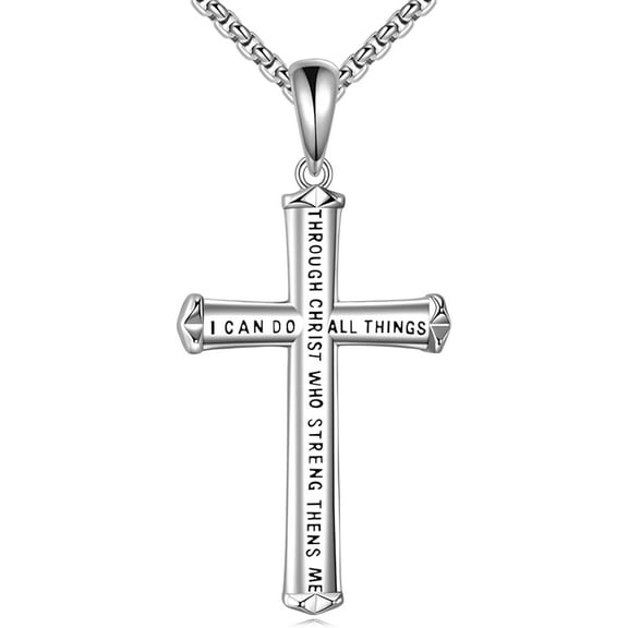 925 Sterling Silver Cross Necklaces for Women Pendant Christian Jewelry for Women 18" 2" and 20" 2" chain