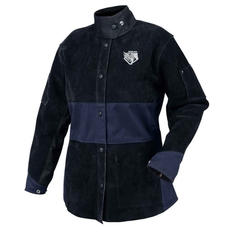 Black Stallion JH1515-NB AngelFire Women s Hybrid Welding Jacket Cowhide and FR Cotton Navy & Black Small