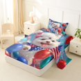 thumbnail image 2 of Homewish Pomeranian Dog Twin Sheets,4Th Of July Bedding,White,Balloon Decor,3 Pieces,1 Fitted Sheet and 1 Pillowcase, 2 of 6