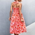 thumbnail image 4 of Vestido veraniego con escote halter, fruncido y sin espalda para mujer - Rosa M Chic, 4 of 6
