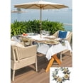 thumbnail image 6 of 54x80 Inch Outdoor Tablecloth with Umbrella Hole Zipper Rectangle Yellow Flower Rectangular Tablecloths Outside Waterproof Vintage Rose Floral Watercolor Green Leaf Patio Table Cover for Picnic Party, 6 of 8
