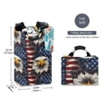 thumbnail image 2 of Yayeee Freestanding Laundry Hamper with Handle Collapsible Large Storage Basket for Clothes, Eagle Flag Pattern, 2 of 7