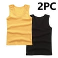 thumbnail image 3 of Bixock Toddler Boys and Girls Summer Tops,Cotton Short Sleeve T-Shirts,Kids 2 Pack Solid Color Crew Neck Tank Tops for Boys and Girls Sleeveless Casual Tops, 3 of 4