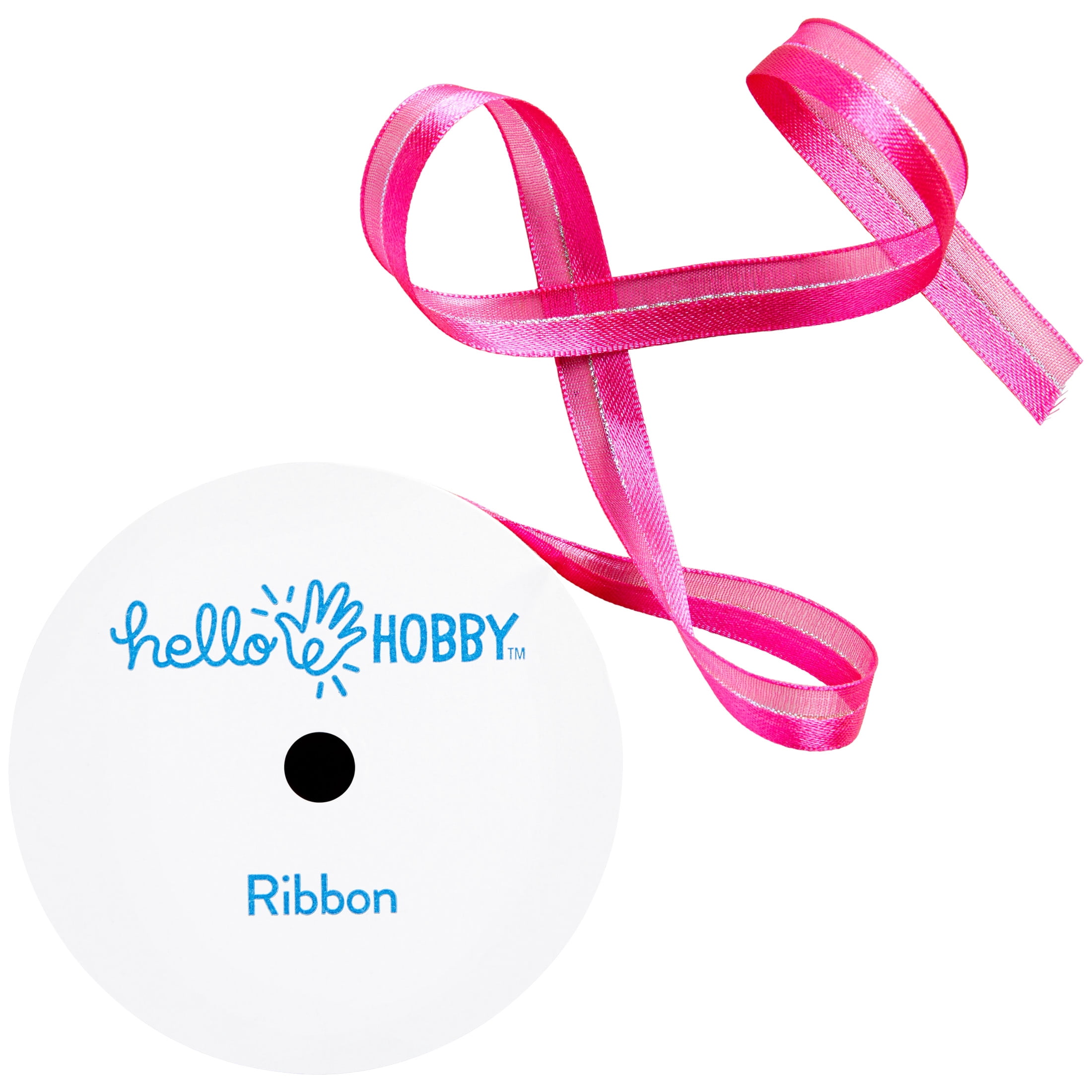 Hello Hobby HOTPINK Sheer elegance 3/8 inch x 3 yard ribbon for sewing, crafts and gifting