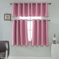 thumbnail image 2 of Goory Solid Color Blackout Short Curtain Panel Eyelet Thermal Grommet Window Drape, 2 of 8