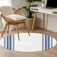 thumbnail image 4 of Round Rug 3.3Ft, Farm Blue Stripes Line Soft Non-Slip Washable Felt Carpet Pad, White Area Rugs for Living Room Bedroom Kids Room, 4 of 9