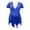 Blue, variant on Women Alluring Lace Mesh V Neck Flutter Sleeve Plus Size Chemise Pajama Set
