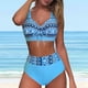 thumbnail image 2 of Gibobby Conjunto de Bikini Bikini de cintura alta para mujer, bañadores sexys de dos piezas con realce, traje de baño Vintage, conjunto de Bikini Retro f(Azul,M), 2 of 5