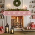 thumbnail image 6 of Christmas Snowflakes Fireplace Mantle Scarf, Winter Xmas Pine Leaf Pink Red Mantel Cover Table Runner for Home Living Room Door Window, Indoor Outdoor Holiday Party Decor 17" x 70", 6 of 8