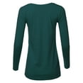 thumbnail image 3 of A2Y Women's Basic Solid Soft Cotton Long Sleeve V-neck Top T-shirt Huntergreen M, 3 of 3