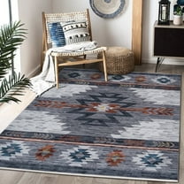 HR- Livingroom Rug 5x7 Modern Faded Floorcover Area Rugs Rust Gray Color