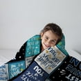 thumbnail image 2 of Bonus Son Fathers Day Blanket Gifts, Bonus Son Gifts from Stepmom Stepdad, Best Birthday Gifts for Bonus Son, to My Step Son Gifts Ideas, Unique Graduation Gift for Stepson Blanket 50"x60", 2 of 5