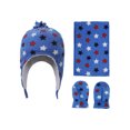 thumbnail image 1 of SimpliKids Patterned Sherpa Lined Hat, Scarf & Glove Set, Star Print, 2-4 Year, 1 of 4