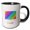 Black/White, variant on 3drose, Colorado State Map - Rainbow Sketch Design, 11oz Two-tone Black Mug