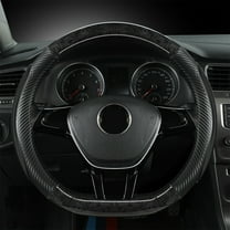 KCGYNP Wood Grain Steering Wheel Cover for Cars,Leather,Breathable Non-Slip Design,15in Diameter Size