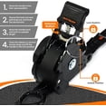 thumbnail image 3 of A ANTELOPE 4-Pack Heavy Duty Auto Retractable Ratchet Tie-Down Straps, 1" x 12' 1500LBS Breaking Strength, Weather Resistant S-Hooks for Cargo Securing, Black, 3 of 7