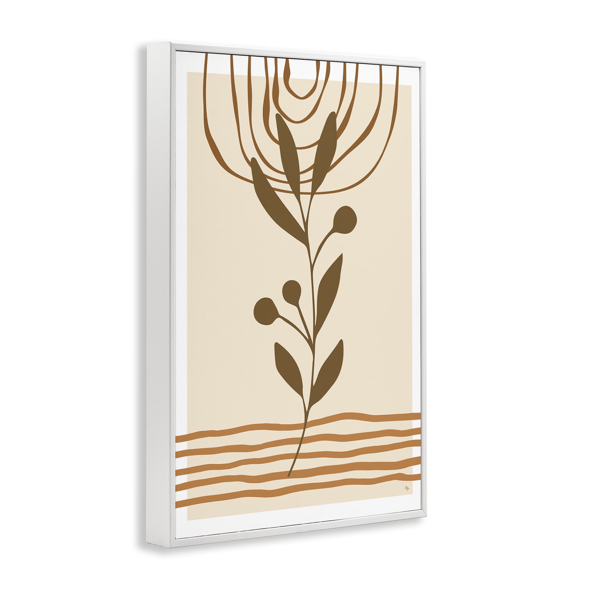 Stupell Industries Bohemian Plant Sprig Botanical & Floral Painting White Framed Art Print Wall Art, 16 x 24