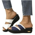thumbnail image 6 of Viluyesy Women's Wedge Sandals, Open Toe Sole Toe Arch Support Casual Comfort Slip-On Shoes Blue 8.5, 6 of 6