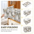 thumbnail image 2 of Yayeee Collapsible Cube Storage Bin with Lid Fabric Closet Decorative Basket with Handles, Gray Floral Ghost, 2 of 7