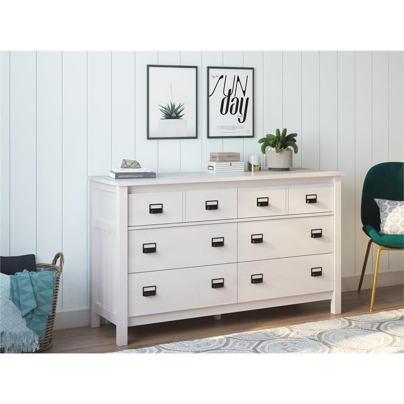 Ameriwood Home Adams 6 Drawer Dresser in Ivory Oak