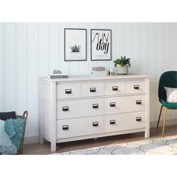 Ameriwood Home Adams 6 Drawer Dresser in Ivory Oak