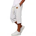 thumbnail image 2 of Enridrech Mens Jogger Capris Pants Plain Drawstring Elastic Waist 3/4 Length Pant Straight Leg Summer Casual Capri Shorts, 2 of 6