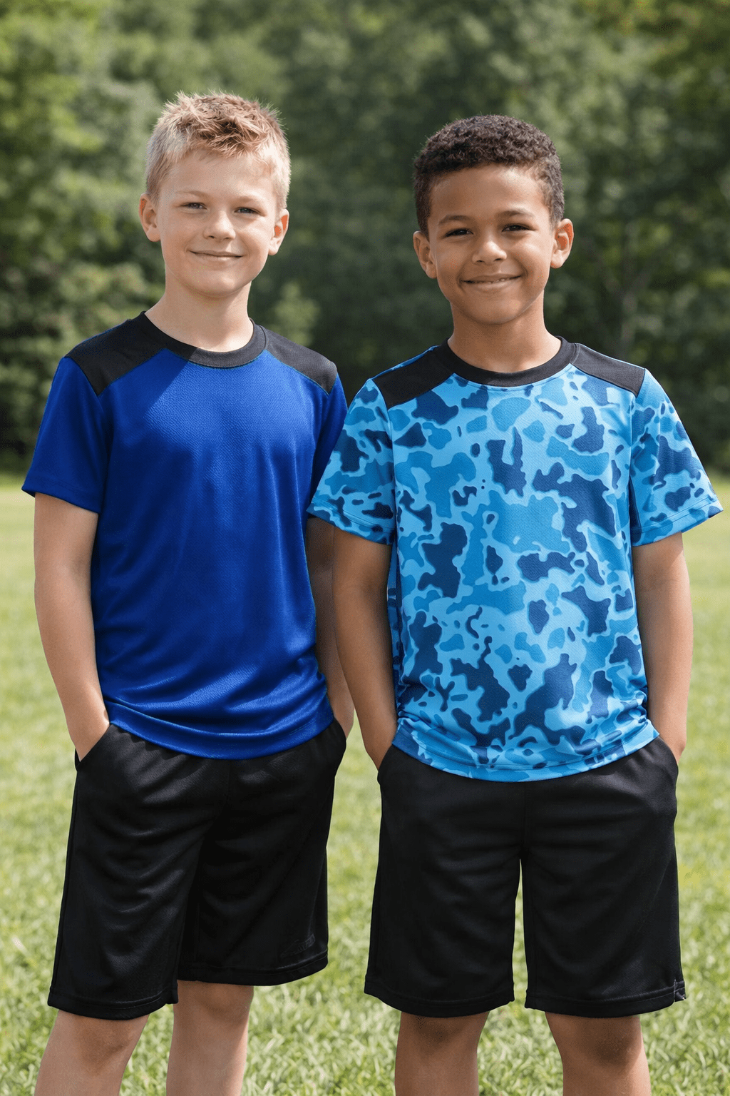 Russell Athletic Boys Performance Short Sleeve Mesh T-Shirts, 2-Pack, Sizes 4-18