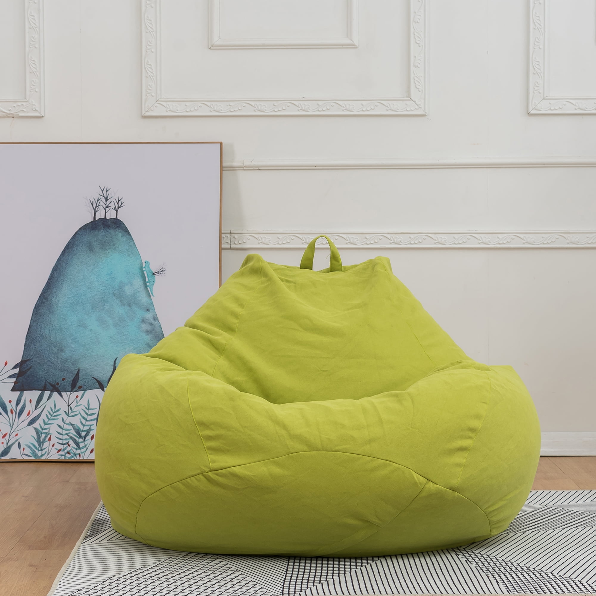 Bean Bag Chair Sofa Cover(No Filler), Lazy Lounger High Back Large Bean