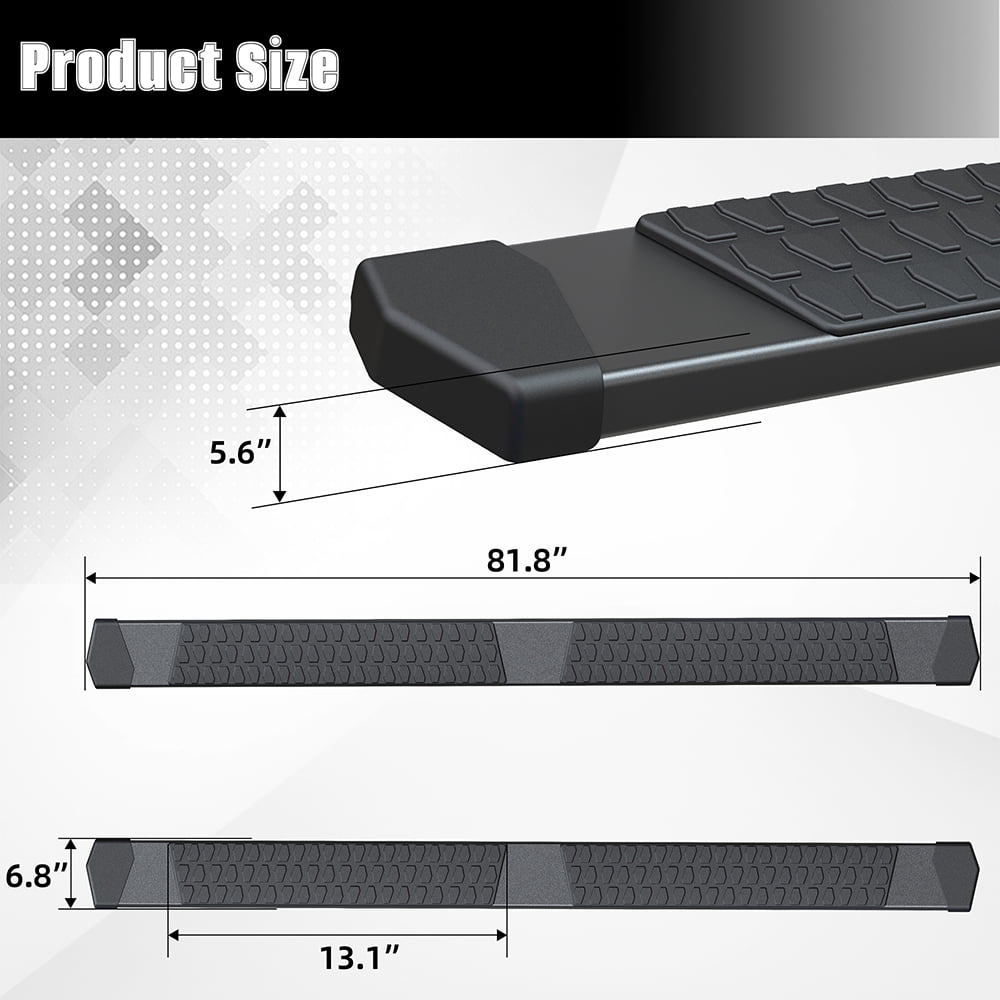 AutoBull 6" Running Boards for 2005-2023 Toyota Tacoma Double Crew Cab Black Side Step Nerf Bars